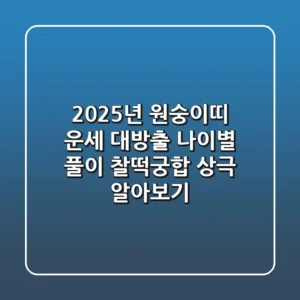 2025년 원숭이띠 운세 대방출 나이별 풀이 찰떡궁합 상극 알아보기