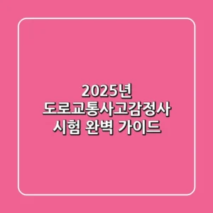 2025년 도로교통사고감정사 시험 완벽 가이드