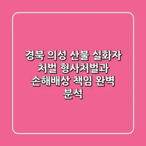 경북 의성 산불 실화자 처벌: 형사처벌과 손해배상 책임 완벽 분석