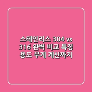 스테인리스 304 vs 316 완벽 비교: 특징, 용도, 무게 계산까지!
