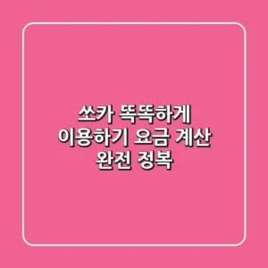 쏘카 똑똑하게 이용하기: 요금 계산 완전 정복!