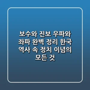 보수와 진보 우파와 좌파 완벽 정리 한국 역사 속 정치 이념의 모든 것