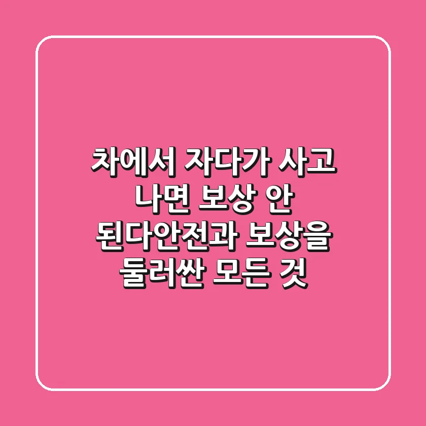 차에서 자다가 사고 나면 보상 안 된다?안전과 보상을 둘러싼 모든 것