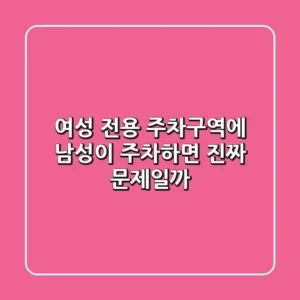 여성 전용 주차구역에 남성이 주차하면 진짜 문제일까?
