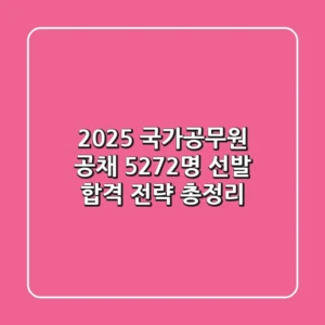 2025 국가공무원 공채: 5,272명 선발! 합격 전략 총정리