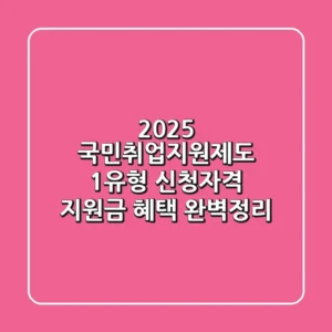 2025 국민취업지원제도 1유형: 신청자격, 지원금, 혜택 완벽정리!