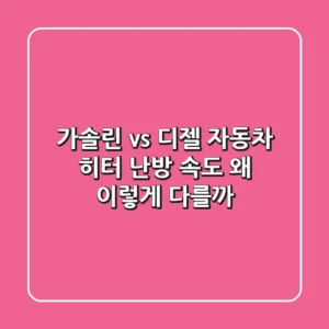 가솔린 vs 디젤: 🔥 자동차 히터 난방 속도, 왜 이렇게 다를까?