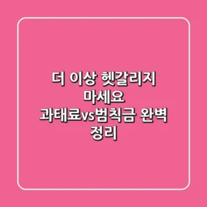 더 이상 헷갈리지 마세요! 과태료vs범칙금 완벽 정리