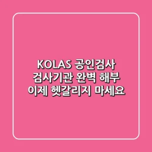 KOLAS, 공인검사, 검사기관 완벽 해부! 🕵️‍♀️ 이제 헷갈리지 마세요!