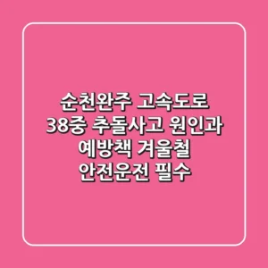 순천완주 고속도로 38중 추돌사고: 원인과 예방책, 겨울철 안전운전 필수!