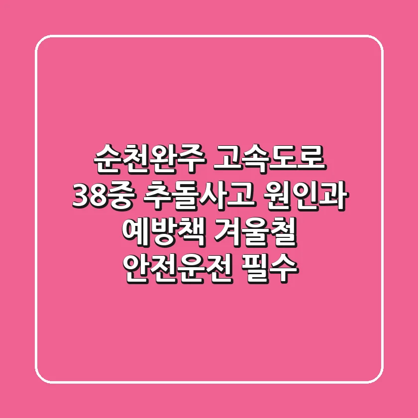 순천완주 고속도로 38중 추돌사고: 원인과 예방책, 겨울철 안전운전 필수!