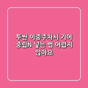 투싼 이중주차시 기어 중립(N) 넣는 법, 어렵지 않아요!