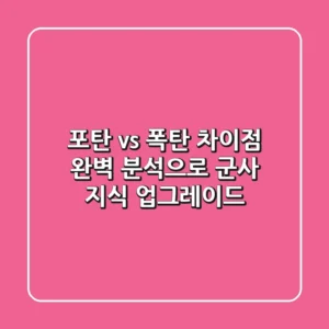 포탄 vs 폭탄: 차이점 완벽 분석으로 군사 지식 업그레이드!
