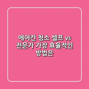 에어컨 청소, 셀프 vs 전문가? 가장 효율적인 방법은?