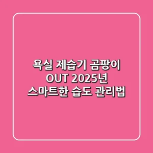 욕실 제습기? 곰팡이 OUT! 2025년 스마트한 습도 관리법