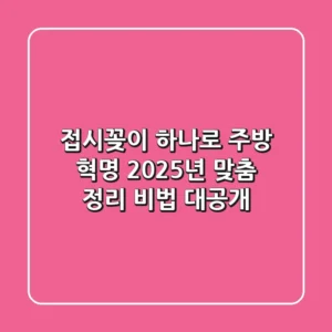 접시꽂이 하나로 주방 혁명! 2025년 맞춤 정리 비법 대공개