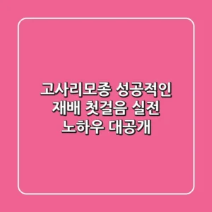 고사리모종, 성공적인 재배 첫걸음: 실전 노하우 대공개