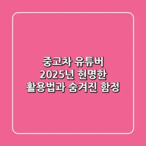 중고차 유튜버, 2025년 현명한 활용법과 숨겨진 함정