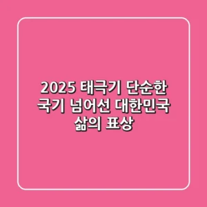 2025 태극기, 단순한 국기 넘어선 대한민국 삶의 표상!