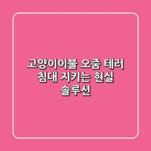 고양이이불 오줌 테러, 침대 지키는 현실 솔루션!