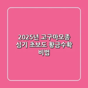 2025년 고구마모종 심기, 초보도 황금수확 비법