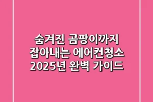 숨겨진 곰팡이까지 잡아내는 에어컨청소, 2025년 완벽 가이드