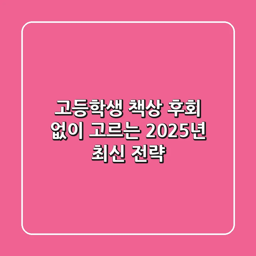 고등학생 책상, 후회 없이 고르는 2025년 최신 전략!