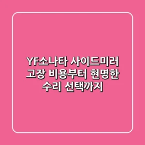 YF소나타 사이드미러 고장, 비용부터 현명한 수리 선택까지!