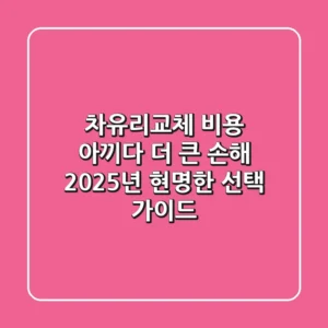 차유리교체, 비용 아끼다 더 큰 손해? 2025년 현명한 선택 가이드