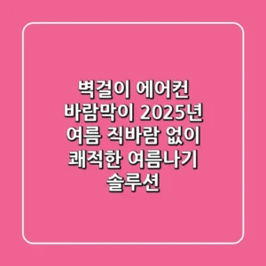 벽걸이 에어컨 바람막이, 2025년 여름, 직바람 없이 쾌적한 여름나기 솔루션!