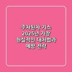 주차된차 기스, 2025년 가장 현실적인 대처법과 예방 전략