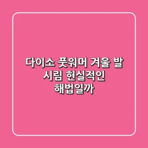 다이소 풋워머, 겨울 발 시림 현실적인 해법일까?