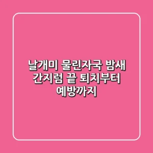 날개미 물린자국: 밤새 간지럼 끝! 퇴치부터 예방까지