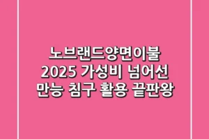 노브랜드양면이불 2025: 가성비 넘어선 만능 침구 활용 끝판왕