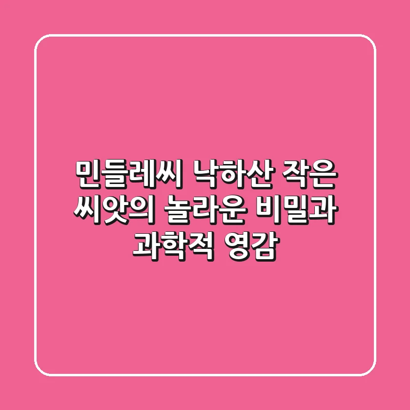 민들레씨 낙하산, 작은 씨앗의 놀라운 비밀과 과학적 영감