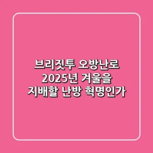 브리짓투 오방난로, 2025년 겨울을 지배할 난방 혁명인가?