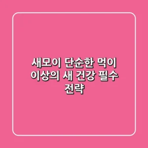 새모이, 단순한 먹이 이상의 새 건강 필수 전략