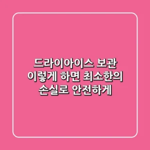 드라이아이스 보관, 이렇게 하면 최소한의 손실로 안전하게!