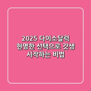 2025 다이소달력, 현명한 선택으로 '갓생' 시작하는 비법