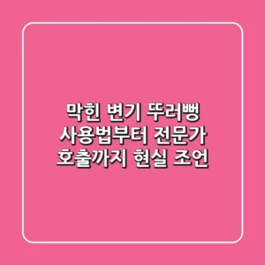 막힌 변기? 뚜러뻥 사용법부터 전문가 호출까지 현실 조언