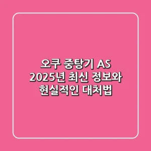 오쿠 중탕기 AS, 2025년 최신 정보와 현실적인 대처법
