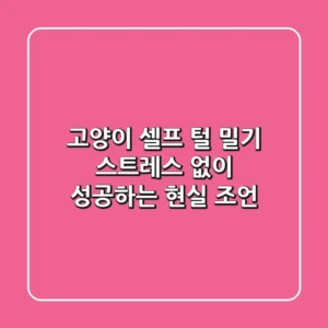 고양이 셀프 털 밀기, 스트레스 없이 성공하는 현실 조언 🐾