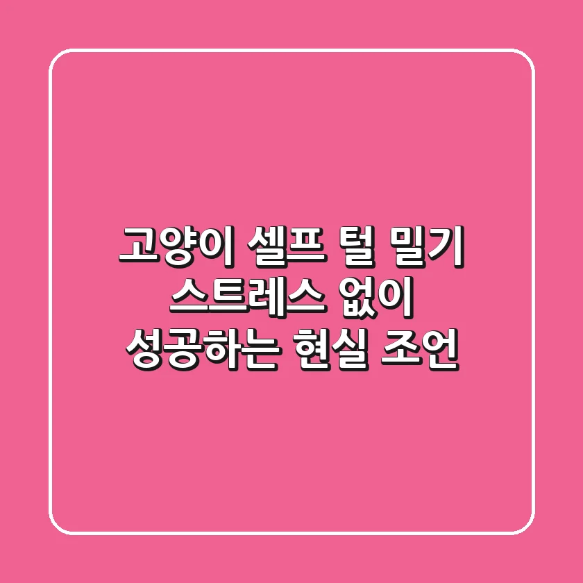 고양이 셀프 털 밀기, 스트레스 없이 성공하는 현실 조언 🐾