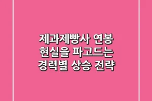 제과제빵사 연봉, 현실을 파고드는 경력별 상승 전략