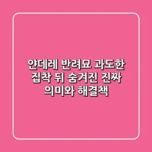 얀데레 반려묘, 과도한 집착 뒤 숨겨진 진짜 의미와 해결책