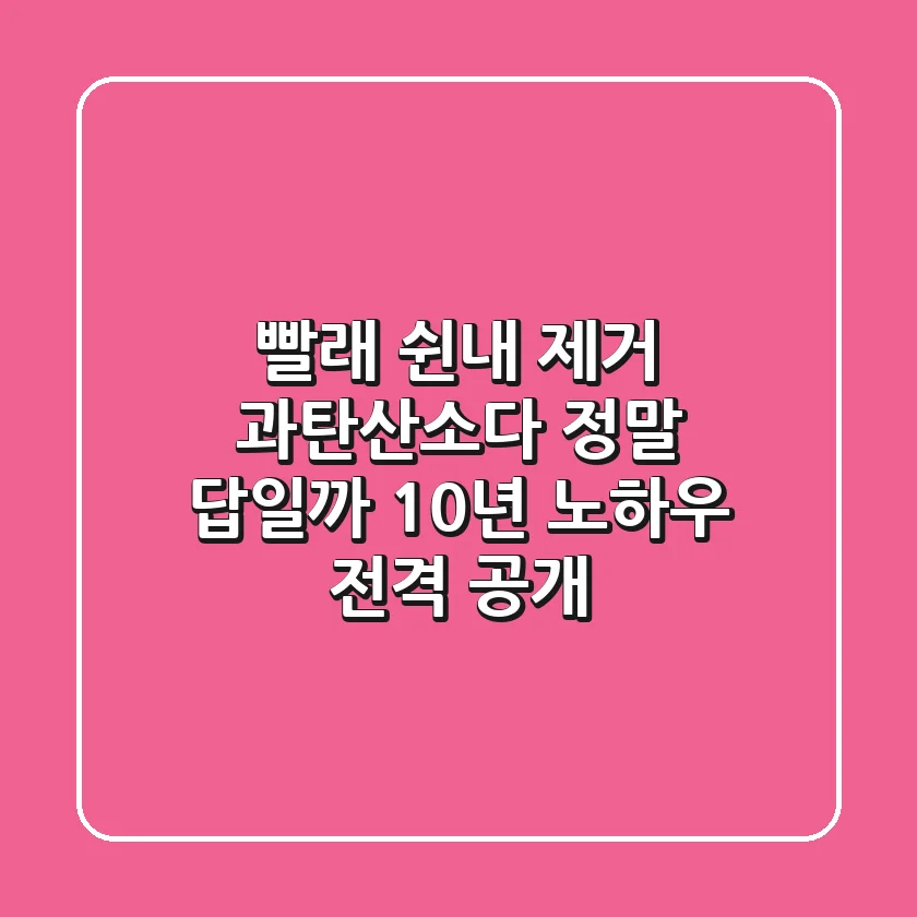 빨래 쉰내 제거, 과탄산소다 정말 답일까? 10년 노하우 전격 공개!