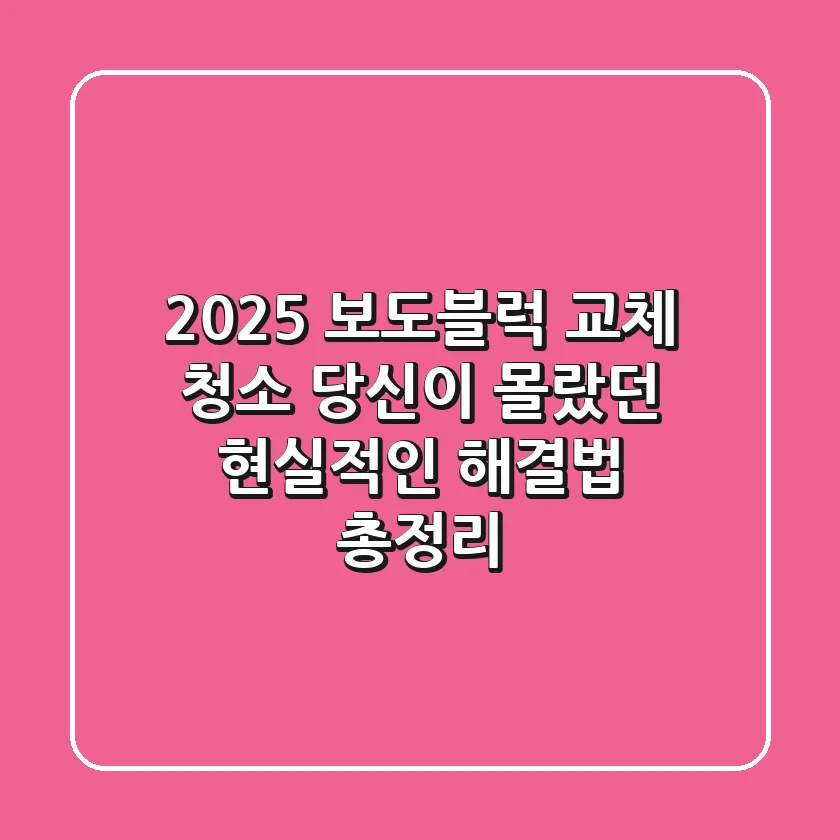 2025 보도블럭 교체, 청소? 당신이 몰랐던 현실적인 해결법 총정리!