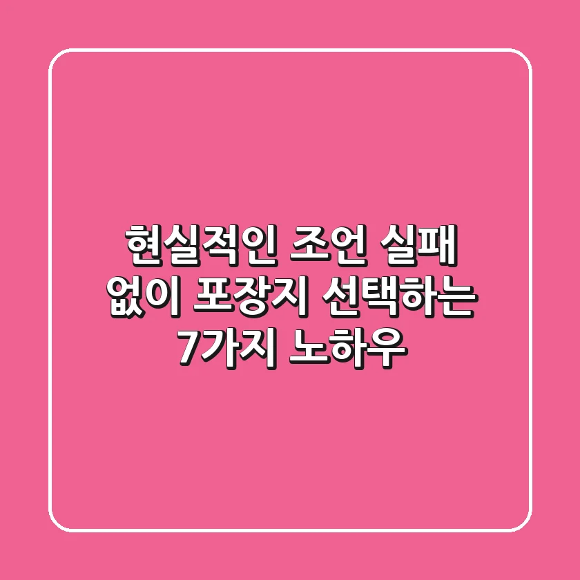 현실적인 조언: 실패 없이 포장지 선택하는 7가지 노하우
