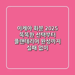 이케아 화분 2025: 똑똑한 선택부터 플랜테리어 완성까지 (실패 없이)