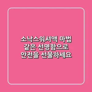 소낙스워셔액: 마법 같은 선명함으로 안전을 선물하세요!